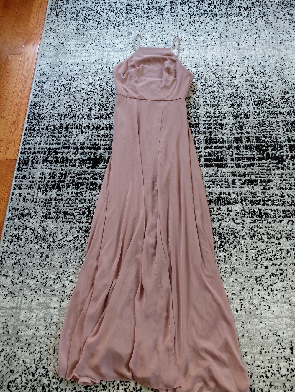 Lovely Bridesmaid Sienna Chiffon Maxi Dress Size 4R NWT | High Neck Slit Formal - Picture 7 of 15